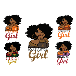 5 brand blackgirl svg, trending svg, brand logo svg, fashion brand svg, black girl svg, luxury brand svg, brand pattern