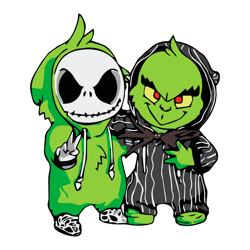 baby grinch and baby jack skellington cosplay svg