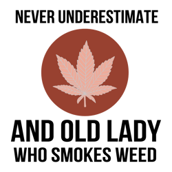 cannabis never underestimate and old lady who smokes weed svg