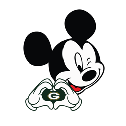 green bay packers love heart mickey mouse svg digital file