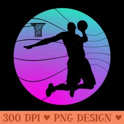 basketball slam dunk retro vintage - png design downloads