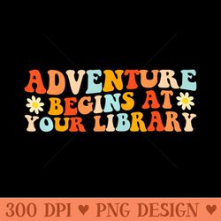 summer reading program 2024 adventure begins at your library - digital png art