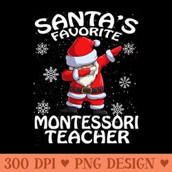 santas favorite montessori teacher christmas - png printables