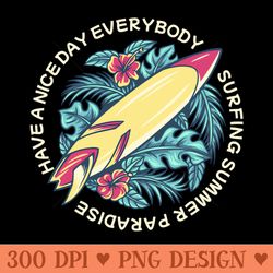 summer surfing paradise - png download store
