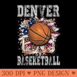 american flag personalized denver proud name basketball - png graphics