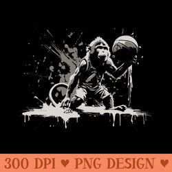 monkey play basketball - png clipart
