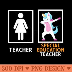 special education teacher dabbing unicorn - premium png downloads