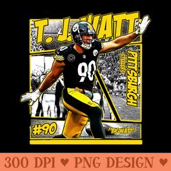 tj watt comics retro 90s - png designs