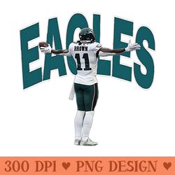 fly eagles fly aj brown star - png downloadable art