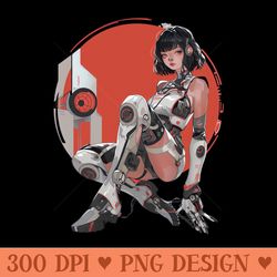 android girl cybernetic sci fi art - png design downloads