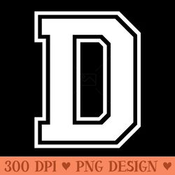 initial letter d varsity style design - png illustrations