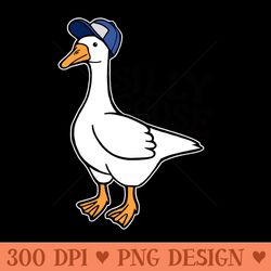 silly goose with baseball hat - png artwork