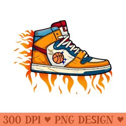 burning basketball shoe art - premium png downloads