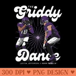 justin jefferson u0026 adam thielen minnesota griddy dance - sublimation png