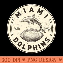 vintage miami dolphins 1 by buck tee - digital png download