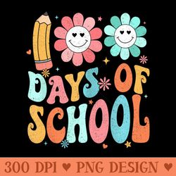 groovy happy 100th day of school 100 days smarter - png downloadable art