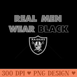 raiders real men wear black - transparent png