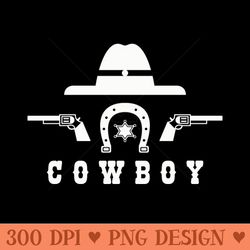 cowboy white - sublimation png designs