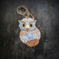 ceramic owl wall decoration,christmas tree owl ornament,handmade owl wall art,owl home decor,owl wall hangings,nursary