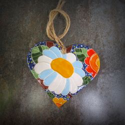 ceramic wall decoration heart with flowers,handmade heart home decor,heart with flowers wall ornament,valentines day gif