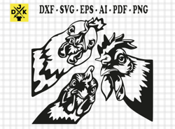 chickens svg, chicken cut file, cut file cricut, vinyl shirt design, digital download, chicken dxf file