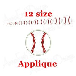 baseball applique embroidery design. mini baseball. softball design. baseball ball embroidery. machine embroidery design