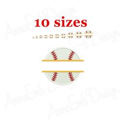 split baseball embroidery design. mini baseball. softball design. baseball ball embroidery. machine embroidery design.