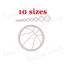 basketball embroidery design. machine embroidery design. mini basketball design. basketball quilt block.
