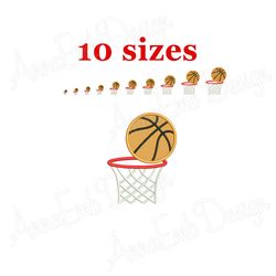 basketball embroidery design. machine embroidery design. mini basketball design. basketball filled stitch. basketball ho