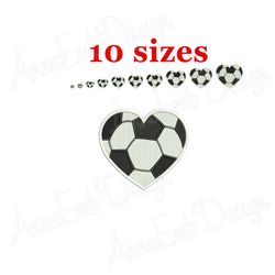 soccer ball heart embroidery design soccer ball embroidery design. machine embroidery design.