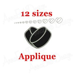 heart hockey puck applique embroidery design hockey puck design machine embroidery design heart puck mini hockey embroid