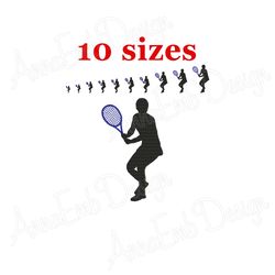 tennis player embroidery design. machine embroidery designs. sport design. mini tennis player. tennis embroidery. tennis