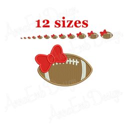 football embroidery design football bow machine embroidery design. mini football design. football with bow. sport
