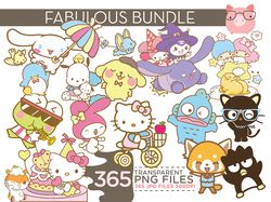 big bundle kawaii hello kitty png cliparts files, png instant download