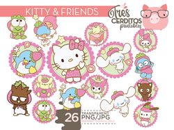 kawaii hello kitty png cliparts files, png instant download