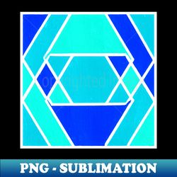 inverted blue geometric abstract acrylic painting - exclusive sublimation digital file