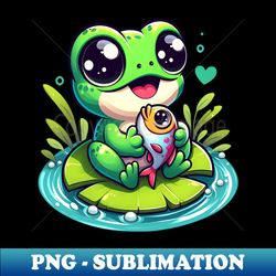 cute baby frogs and fish - trendy sublimation digital download