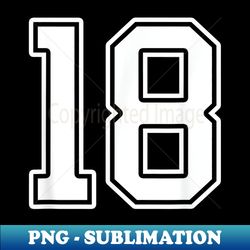 number 18 fan player jersey style 18 - png transparent sublimation design