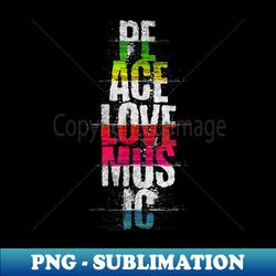 grunge peace love music guitar drummer classic rock music - creative sublimation png download