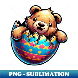 easter bear hatching from easter egg cute cartoon design - high-quality png sublimation download