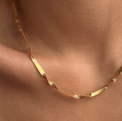 twisted pattern 18k gold plated necklace for women's, chunky jewellery, accessories women's gifts