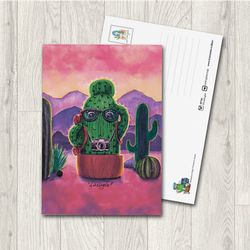 postcard - cactus photographer in travels