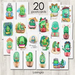 a set of postcards with cacti - 20