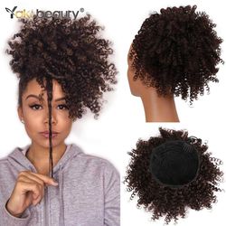 synthetic afro puff curly chignon - 12inch short kinky curly drawstring ponytail hair extension - hairpieces for women