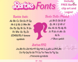doll font - barbi edition, pink dolly font letters, vintage barb font