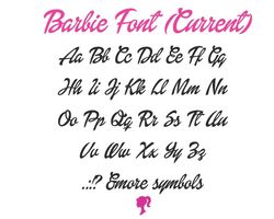 doll script font | current dolly princess font | fun theme font | barb font letters