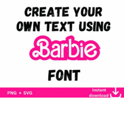 custom barb font text | create text for your theme party | dolly princess custom text | barbie font personalization