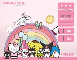 hello kitty and friends kawaii character png instant download