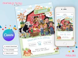 zenon invitation canva template, farm of zenon birthday invitation, granja de zenon card, birthday party