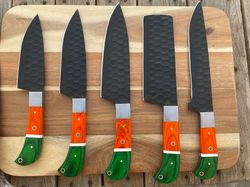 chef knives 5 pieces, kitchen knife set, cooking knives, stainless steel knives, best birthday gift for wife, her, chef